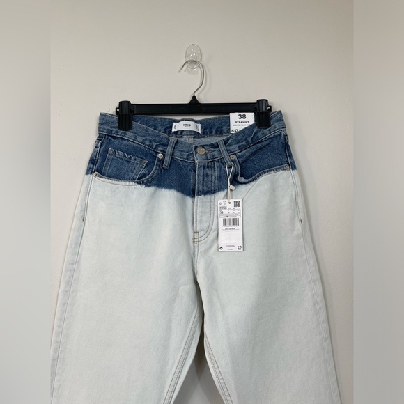 Mango Straight Blue Jeans Cotton NWT Size 38EU or 8US - Picture 4 of 13